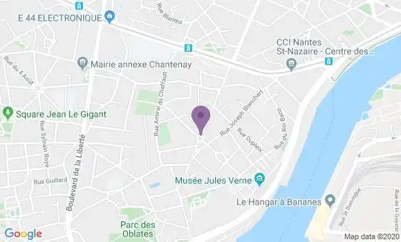 Localisation Crédit Mutuel Agence de Nantes Sainte Anne