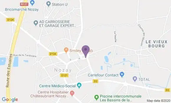 Localisation Crédit Mutuel Agence de Nozay