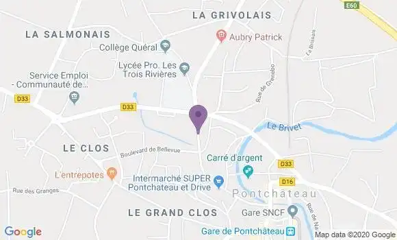 Localisation Crédit Mutuel Agence de Pontchâteau