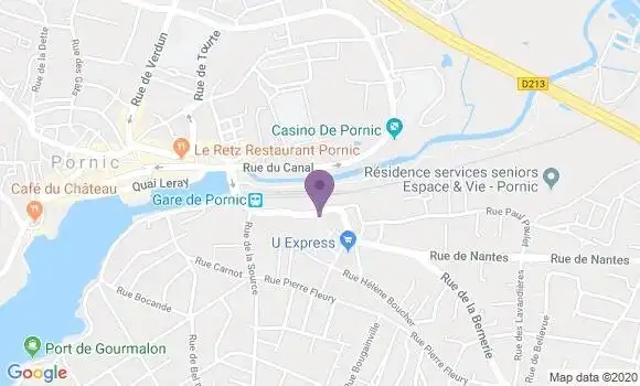 Localisation Crédit Mutuel Agence de Pornic Côte de Jade
