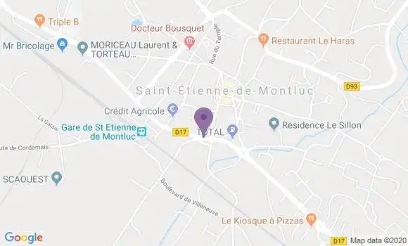 Localisation Crédit Mutuel Agence de Saint Etienne de Montluc