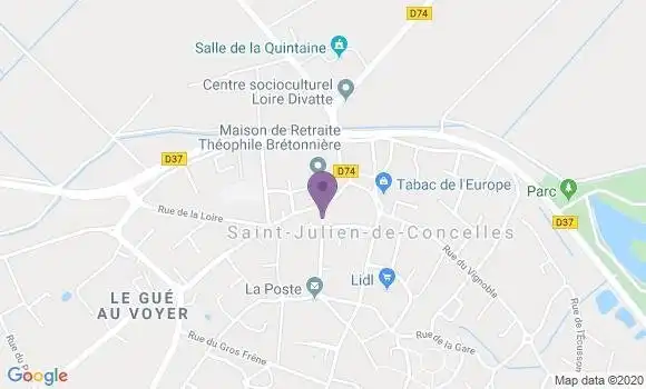 Localisation Crédit Mutuel Agence de Saint Julien de Concelles