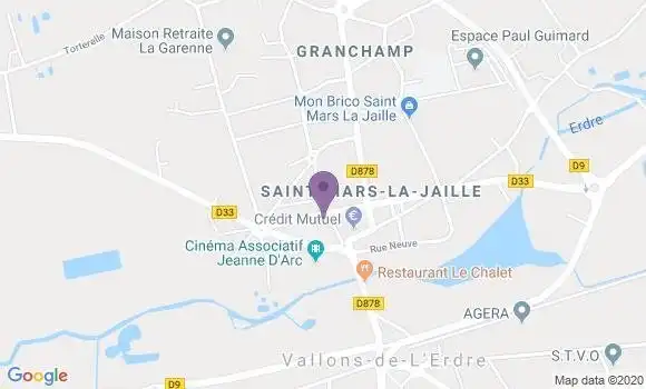 Localisation Crédit Mutuel Agence de Saint Mars la Jaille