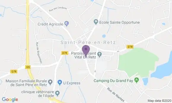 Localisation Crédit Mutuel Agence de Saint Père en Retz