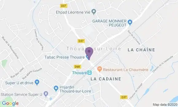 Localisation Crédit Mutuel Agence de Thouare sur Loire