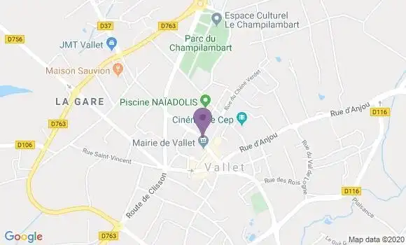 Localisation Crédit Mutuel Agence de Vallet