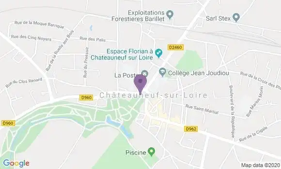 Localisation Crédit Mutuel Agence de Châteauneuf sur Loire