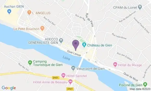 Localisation Crédit Mutuel Agence de Gien