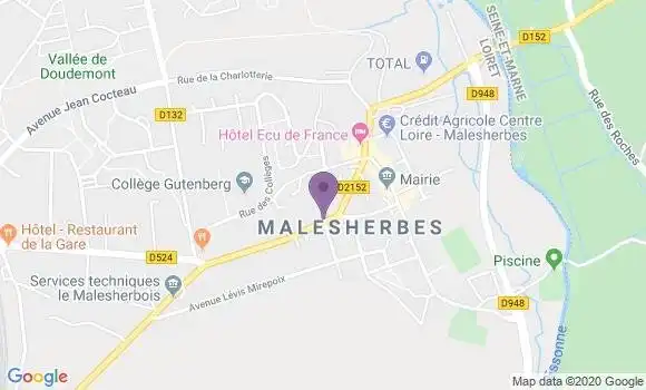 Localisation Crédit Mutuel Agence de Malesherbes
