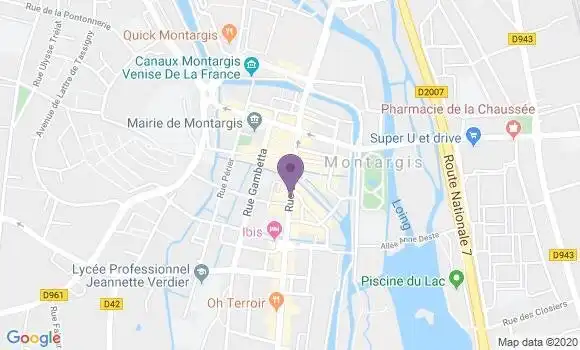 Localisation Crédit Mutuel Agence de Montargis