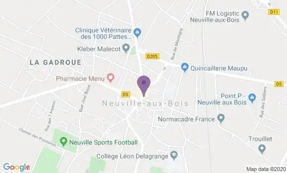 Localisation Crédit Mutuel Agence de Neuville aux Bois