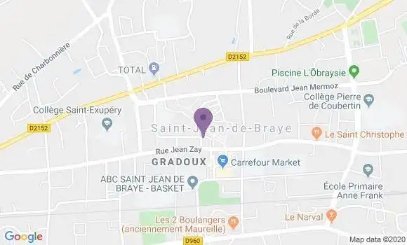 Localisation Crédit Mutuel Agence de Saint Jean de Braye