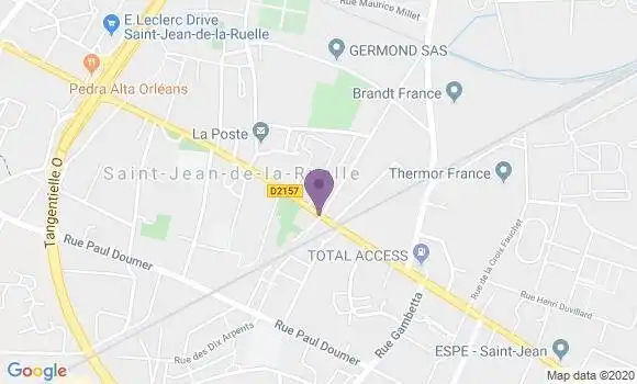 Localisation Crédit Mutuel Agence de Saint Jean de la Ruelle