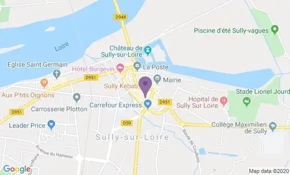 Localisation Crédit Mutuel Agence de Sully sur Loire