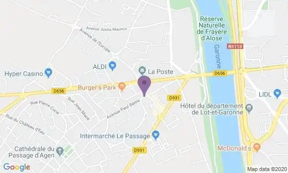 Localisation Crédit Mutuel Agence de Le Passage d