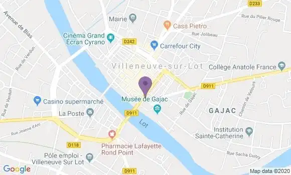 Localisation Crédit Mutuel Agence de Villeneuve sur Lot