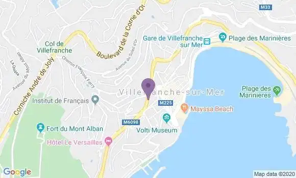 Localisation Société Générale Agence de Villefranche sur Mer