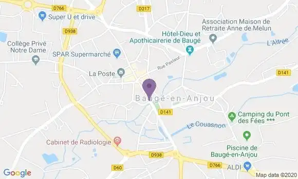 Localisation Crédit Mutuel Agence de Bauge