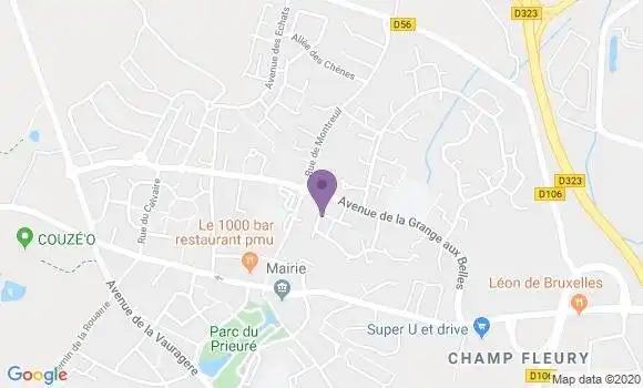 Localisation Crédit Mutuel Agence de Beaucouze