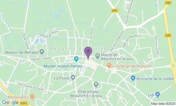 Localisation Crédit Mutuel Agence de Beaufort en Vallée