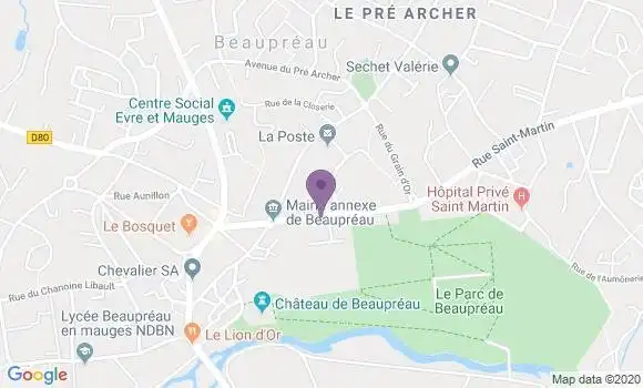 Localisation Crédit Mutuel Agence de Beaupreau