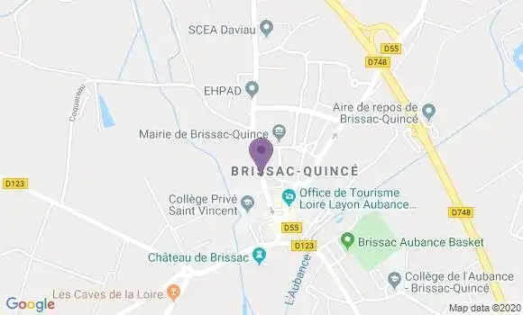 Localisation Crédit Mutuel Agence de Brissac Quince