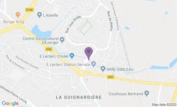 Localisation Crédit Mutuel Agence de Cholet Leclerc