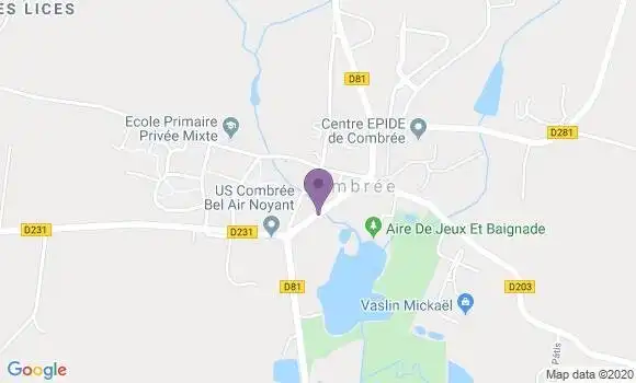Localisation Crédit Mutuel Agence de Combrée