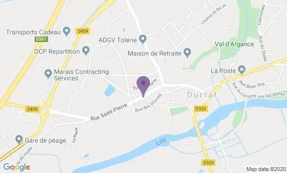 Localisation Crédit Mutuel Agence de Durtal
