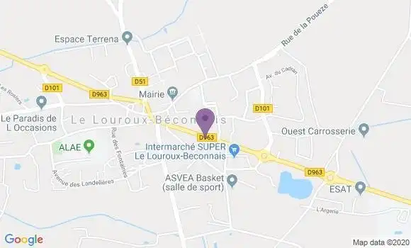 Localisation Crédit Mutuel Agence de Le Louroux Béconnais