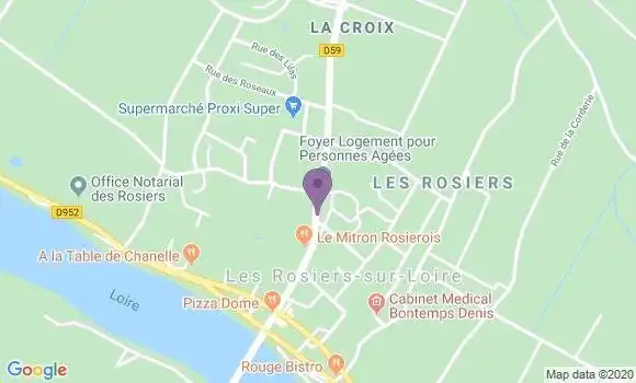 Localisation Crédit Mutuel Agence de Les Rosiers sur Loire