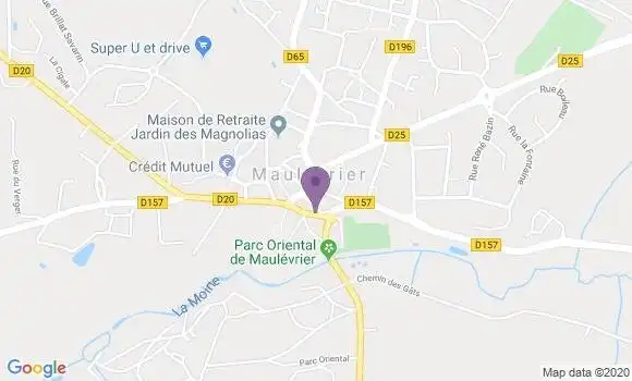 Localisation Crédit Mutuel Agence de Maulevrier
