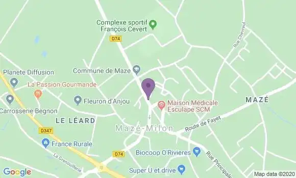 Localisation Crédit Mutuel Agence de Mazé