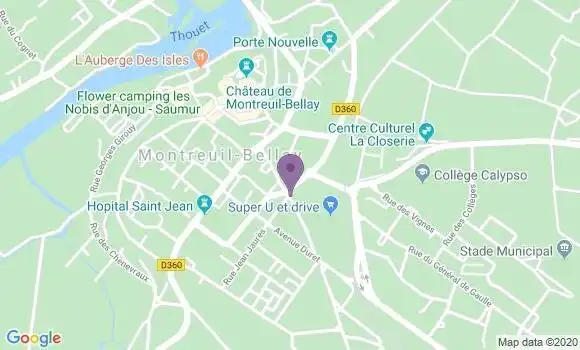 Localisation Crédit Mutuel Agence de Montreuil Bellay