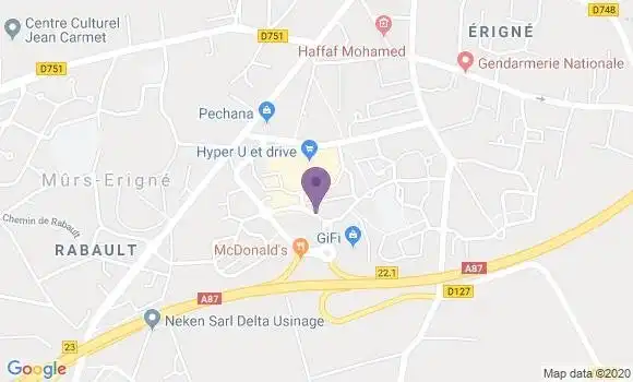 Localisation Crédit Mutuel Agence de Mûrs Erigné