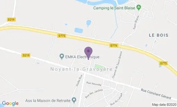 Localisation Crédit Mutuel Agence de Noyant la Gravoyère
