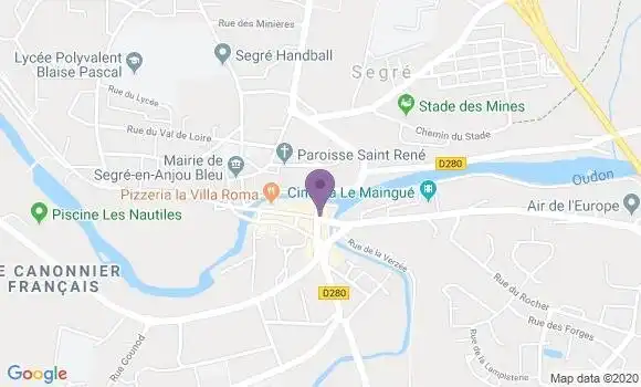 Localisation Crédit Mutuel Agence de Segré