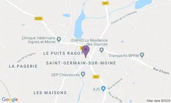 Localisation Crédit Mutuel Agence de Saint Germain sur Moine