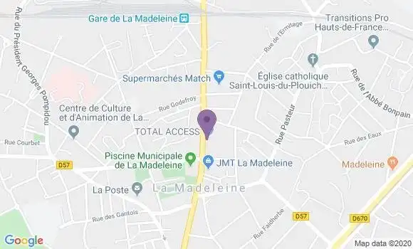 Localisation Société Générale Agence de La Madeleine