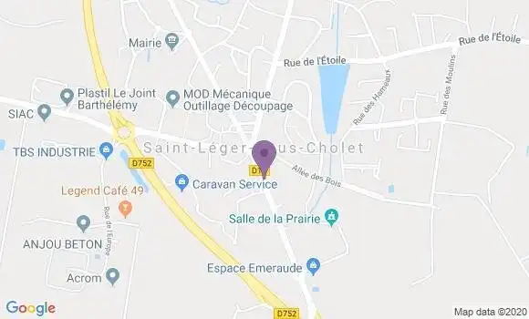 Localisation Crédit Mutuel Agence de Saint Léger sous Cholet