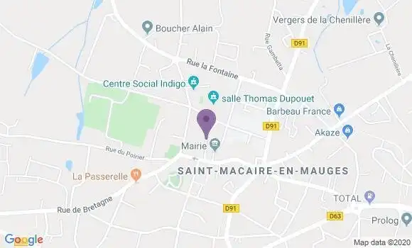 Localisation Crédit Mutuel Agence de Saint Macaire en Mauges