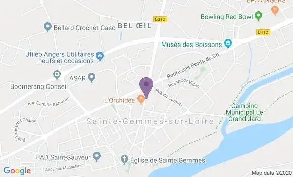 Localisation Crédit Mutuel Agence de Sainte Gemmes sur Loire