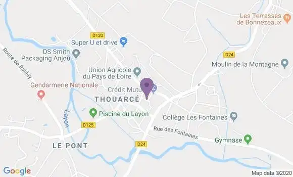 Localisation Crédit Mutuel Agence de Thouarce