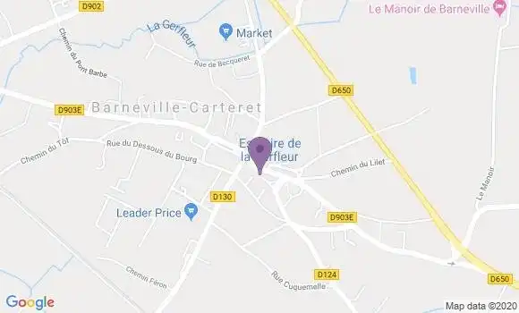 Localisation Crédit Mutuel Agence de Barneville Carteret