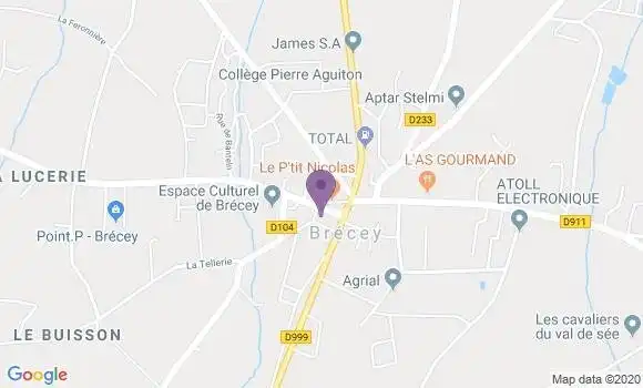 Localisation Crédit Mutuel Agence de Brecey