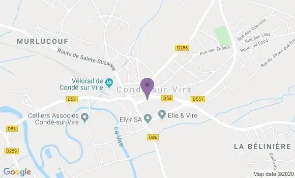 Localisation Crédit Mutuel Agence de Condé sur Vire