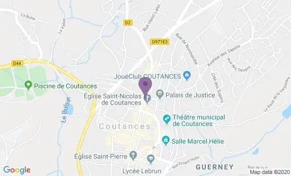 Localisation Crédit Mutuel Agence de Coutances