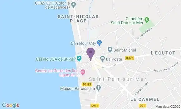 Localisation Crédit Mutuel Agence de Donville les Bains