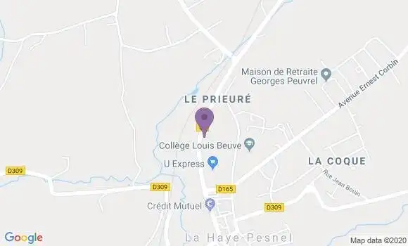 Localisation Crédit Mutuel Agence de La Haye Pesnel