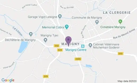 Localisation Crédit Mutuel Agence de Marigny